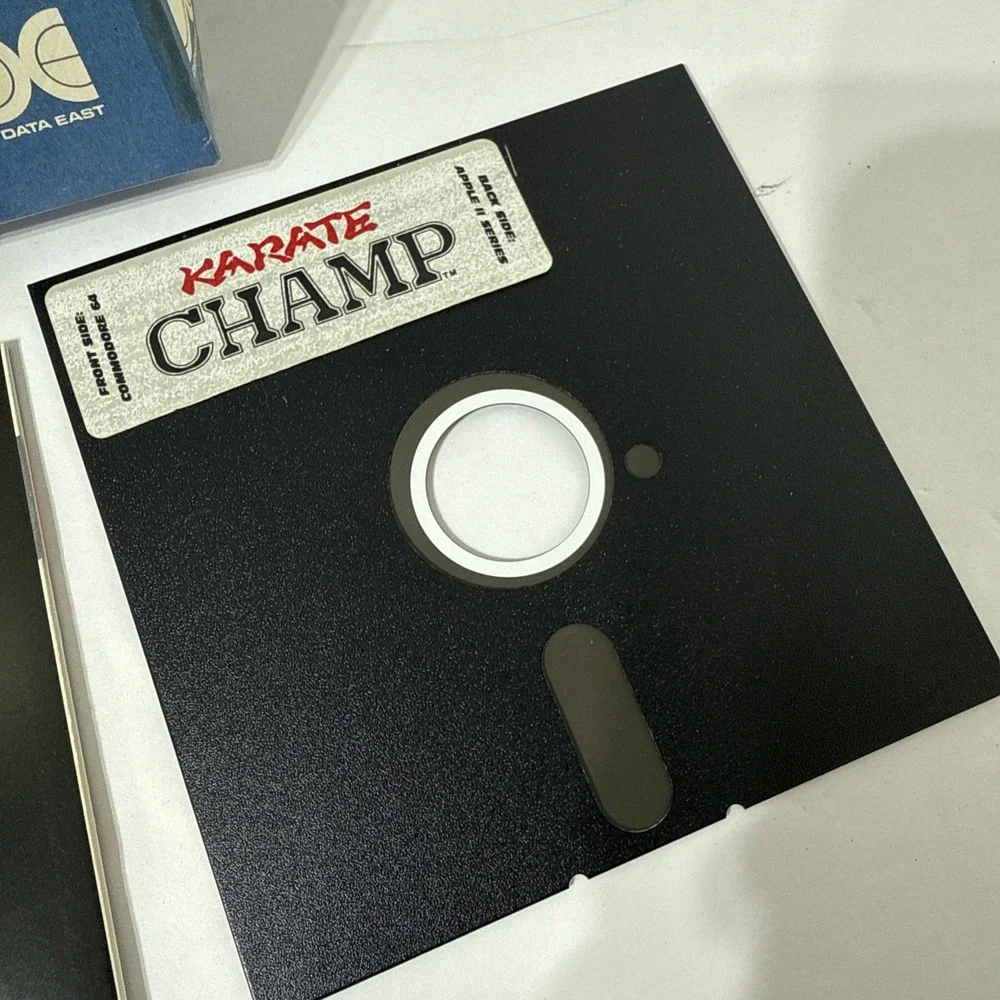 1985 KARATE CHAMP C64/128 Data East Apple Series Box Floppy Disk Inserts Vintage